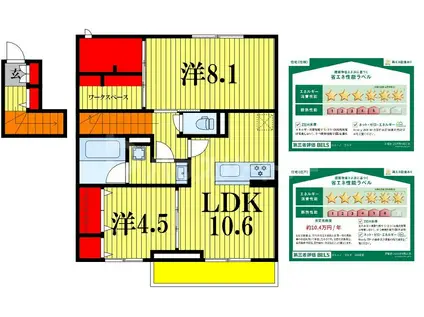カミーノ コモド(2LDK/2階)の間取り写真