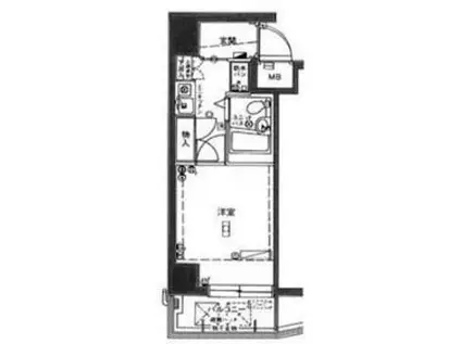 ガーラ武蔵小杉(1K/6階)の間取り写真