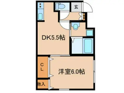 ル・ソレイユ(1DK/1階)の間取り写真