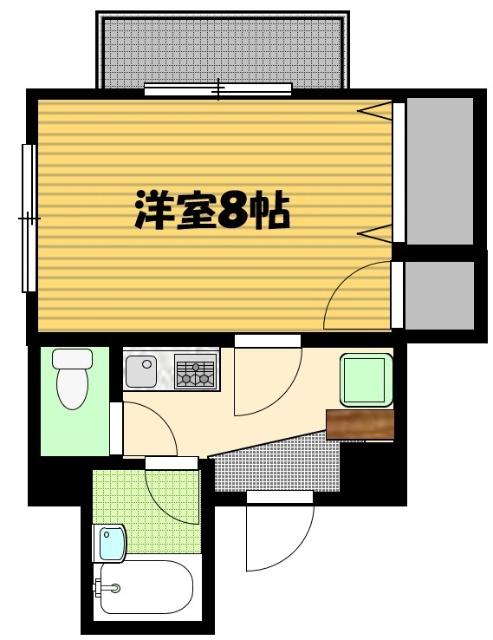 井上ハイム(1K/4階)の間取り写真