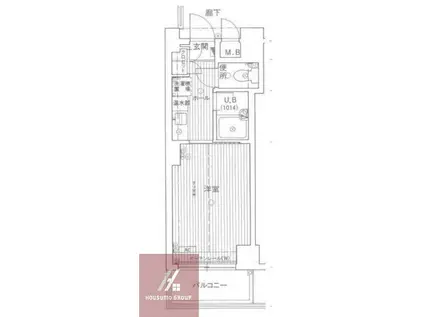 セレッソコート梅田東(1K/4階)の間取り写真