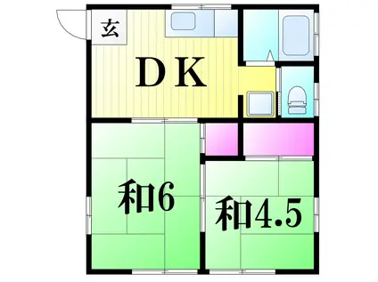 第二エンゼルコーポ(2K/1階)の間取り写真