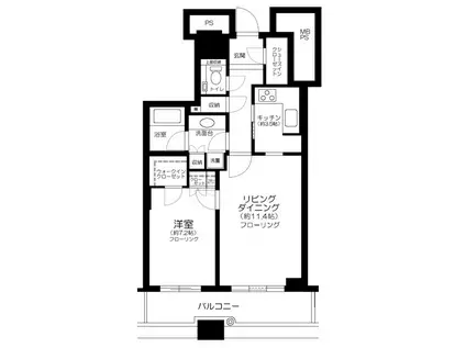 THE TOKYO TOWERS シータワー(1LDK/6階)の間取り写真