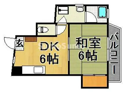 天神JOEビル(1DK/5階)の間取り写真