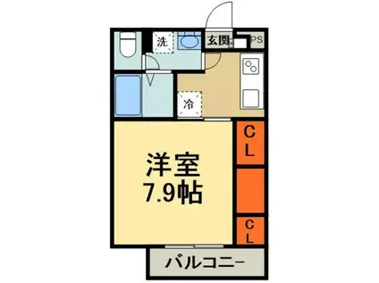 リブリ・RICHEIV(1K/2階)の間取り写真