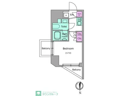 クレヴィアリグゼ北品川IIステーションコート(1K/10階)の間取り写真