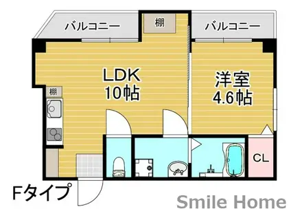三研BLDロイヤル本館(1LDK/5階)の間取り写真