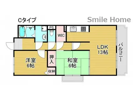 レジェロ住之江(2LDK/8階)の間取り写真