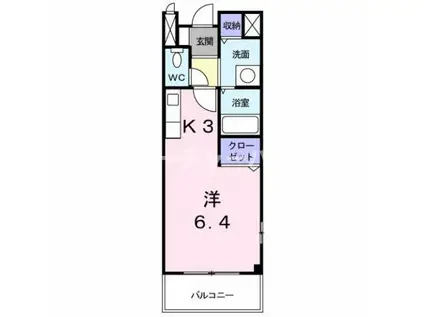 CANAL(1K/2階)の間取り写真