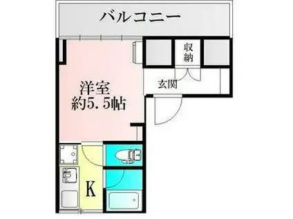 マンションナイン(1K/5階)の間取り写真