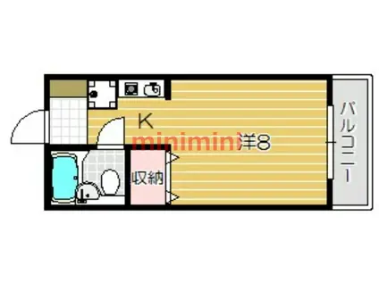 ハイムメルシー幸(1K/2階)の間取り写真