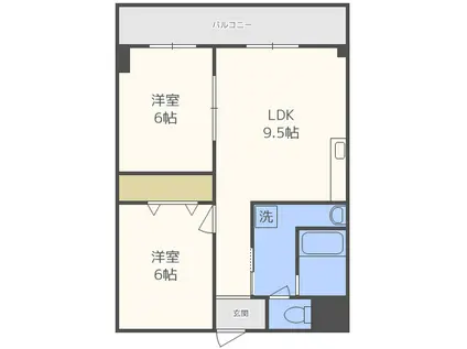 アルカディア イン(2LDK/4階)の間取り写真