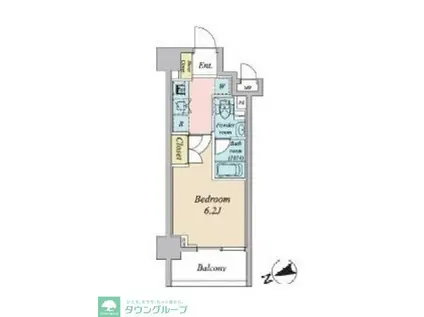 プライマル大森(1K/4階)の間取り写真