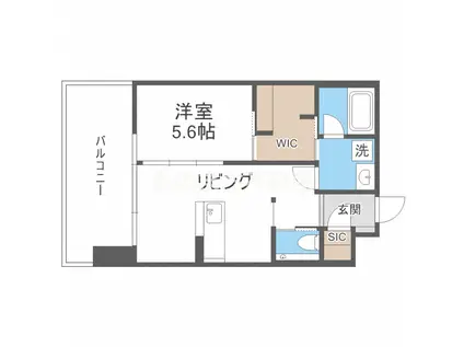 ベネチア天満橋(1LDK/4階)の間取り写真