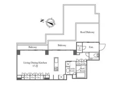 KDXレジデンス恵比寿(ワンルーム/8階)の間取り写真