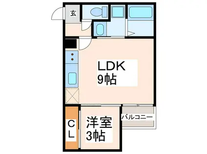 REGALEST熊本駅前(1LDK/1階)の間取り写真