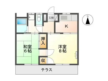 小林ハイツ(2K/1階)の間取り写真