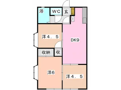 フローラKIKU A(3DK/1階)の間取り写真