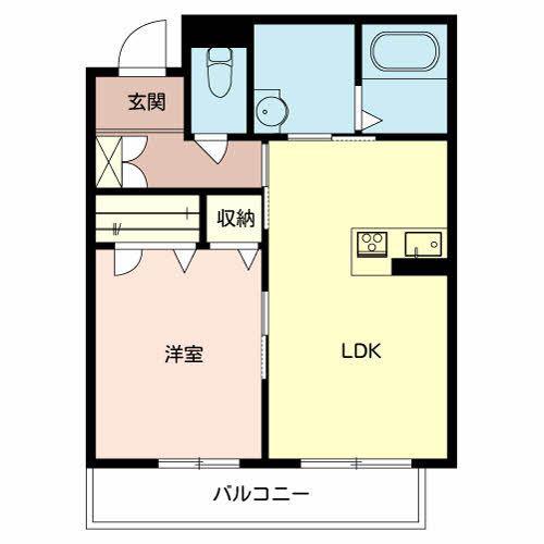 ガーデンスクエア 弐番館(1LDK/3階)の間取り写真