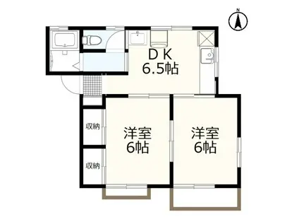 ミユキプレイス大泉城之内(2DK/2階)の間取り写真