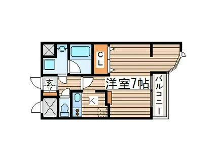 ロイヤルヒルズ鹿野I(1K/3階)の間取り写真