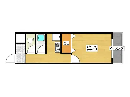 アビリティK(1K/2階)の間取り写真