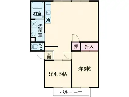 ファインライツ I(2LDK/2階)の間取り写真