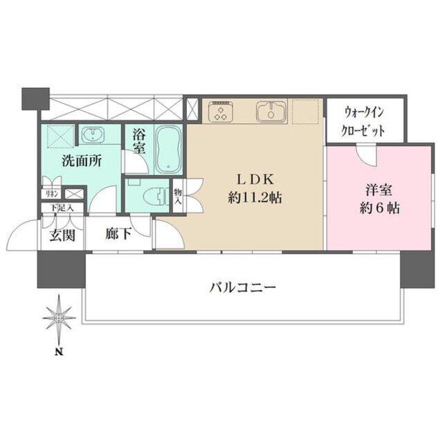 プラウドタワー名古屋伏見(1LDK/14階)の間取り写真
