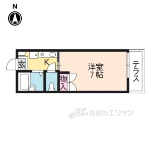 ヴィレッジ岩倉(ワンルーム/2階)の間取り写真