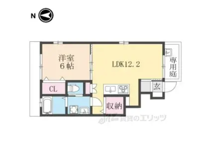 サンモルク西院(1LDK/1階)の間取り写真