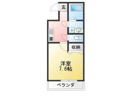 ヴィガラス大手町(1K/2階)の間取り写真