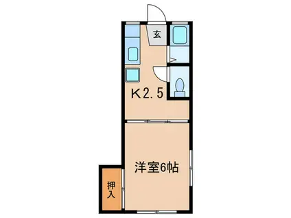 テラス自由が丘(1K/1階)の間取り写真