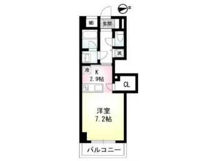 CIEL BLEU(ワンルーム/2階)の間取り写真