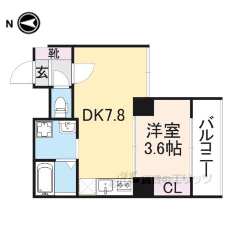 ウインズコート京都西陣(1DK/7階)の間取り写真