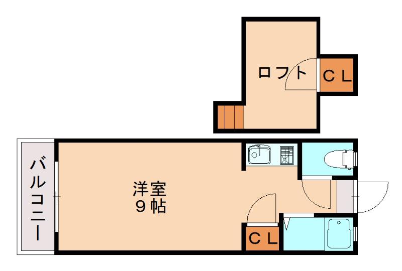 クィーン・コート井尻(ワンルーム/1階)の間取り写真