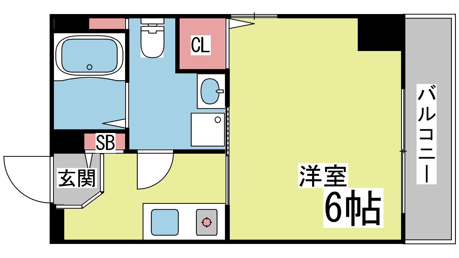 エトワール王子(1K/4階)の間取り写真