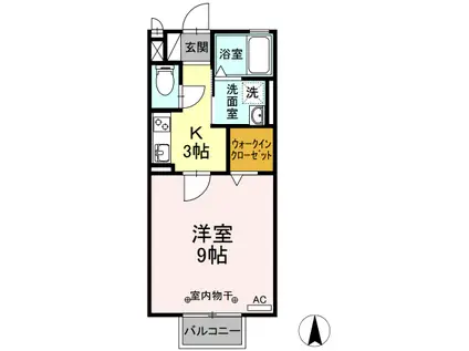 寄京南ハイツ(1K/2階)の間取り写真