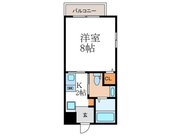 クオリエ京大前(1K/1階)の間取り写真