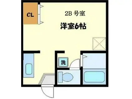 リリーハイツ(ワンルーム/2階)の間取り写真