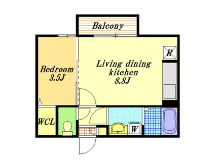 ジュネスハイツ(1LDK/1階)の間取り写真