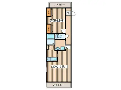 サンヴァーリオ新田駅前V(1LDK/3階)の間取り写真
