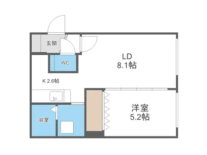 コローレN33(1LDK/4階)の間取り写真