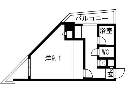フェスタ天神(1K/6階)の間取り写真