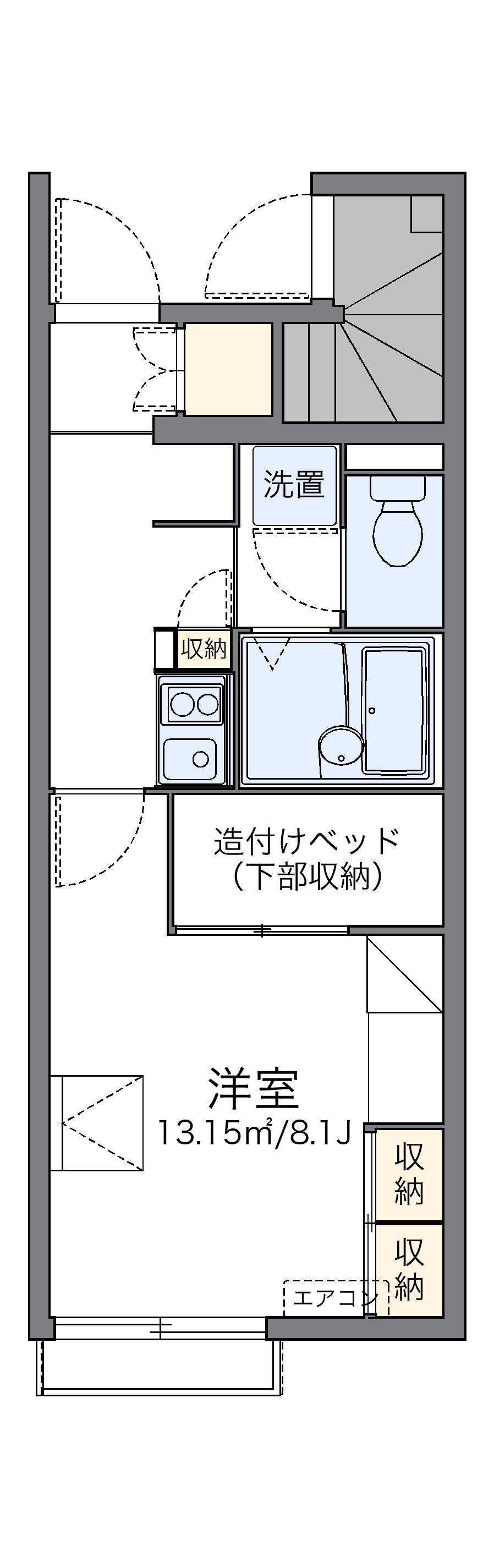 レオパレス瑞穂I(1K/1階)の間取り写真
