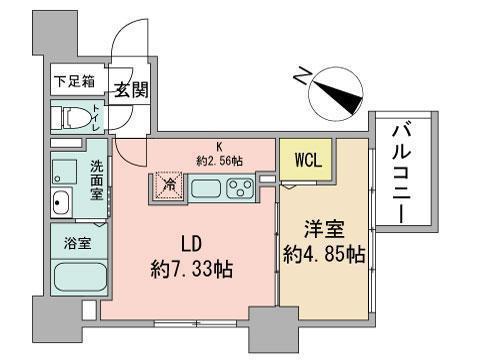 S-FORT北大前(1LDK/2階)の間取り写真