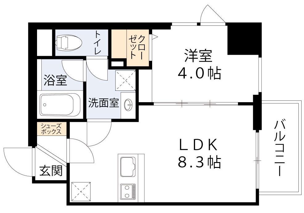ブエナビスタ梅田イースト(1LDK/2階)の間取り写真