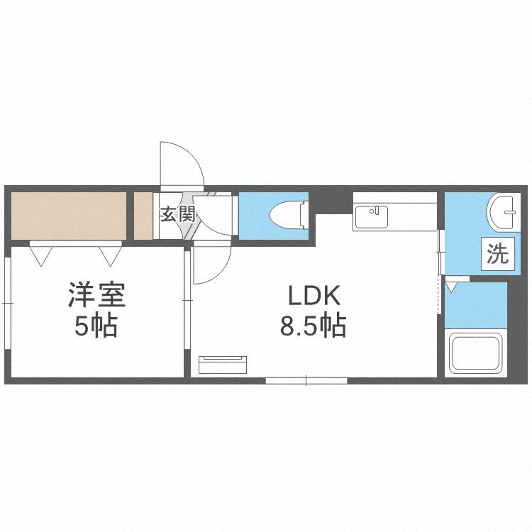 HARMONY TERRACE(1LDK/3階)の間取り写真
