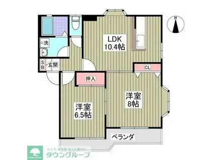 フェニックスIII(2DK/1階)の間取り写真