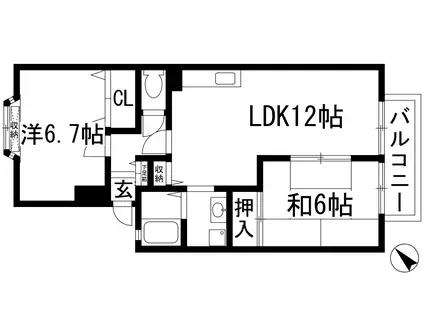 サニーヒル畦野(2LDK/1階)の間取り写真