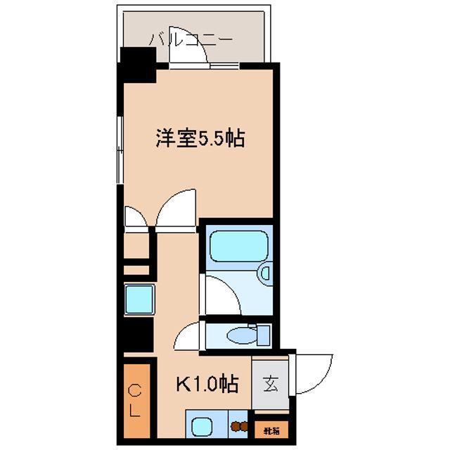 レジディア文京湯島II(1K/2階)の間取り写真